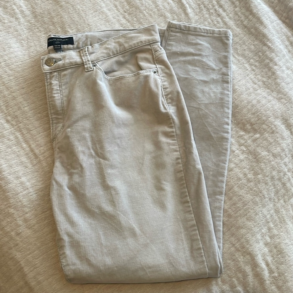 Banana Republic lightweight gray corduroy skinny pants